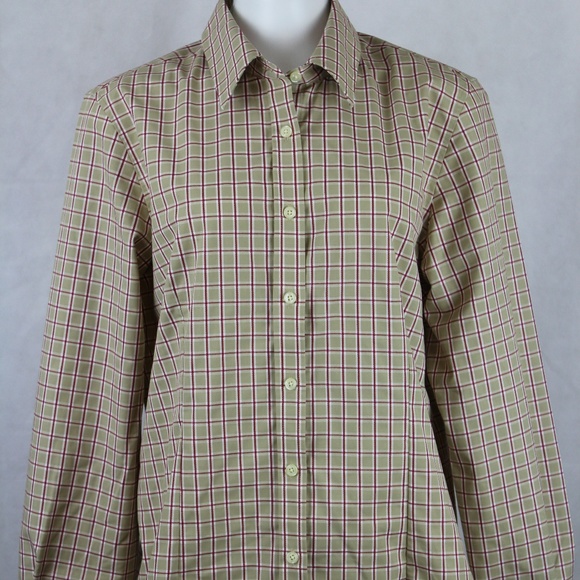 Orvis Tops - 🙈 Orvis Wrinkle Free Sage Red Plaid Blouse Shirt